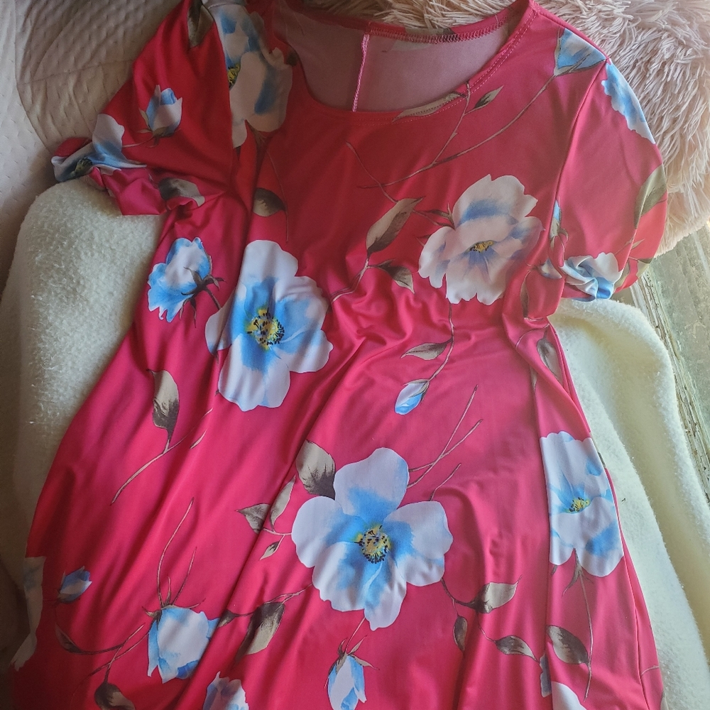 🔴Short Floral Dress | Pink SIZE Large